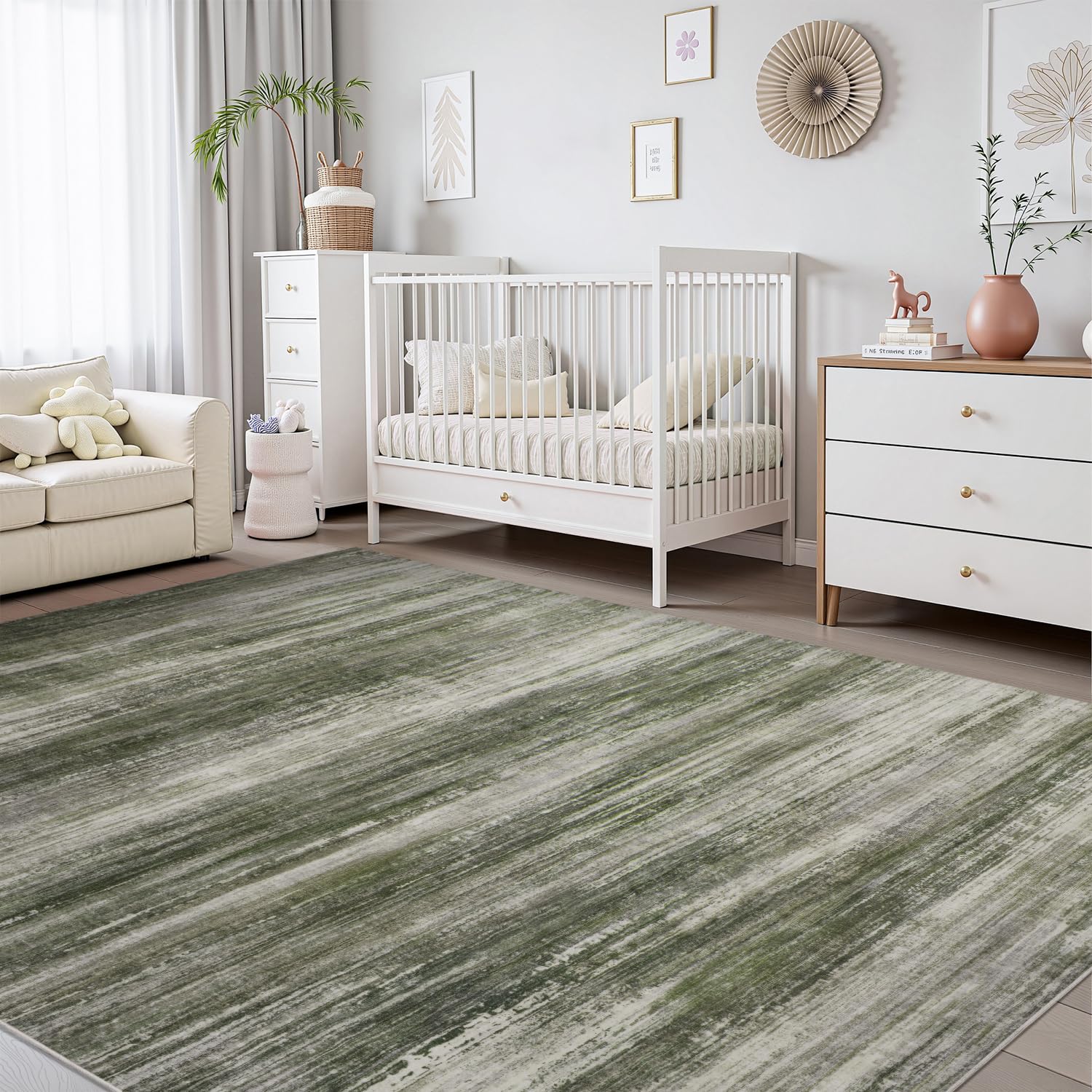 PADOOR Modern Abstract Runner Rug - 2x6 Washable Hallway Rugs, Ultra Soft Non-Slip Low Pile Floor Rugs for Hallway Entryway Kitchen Bedroom Bedside Laundry Room Grey