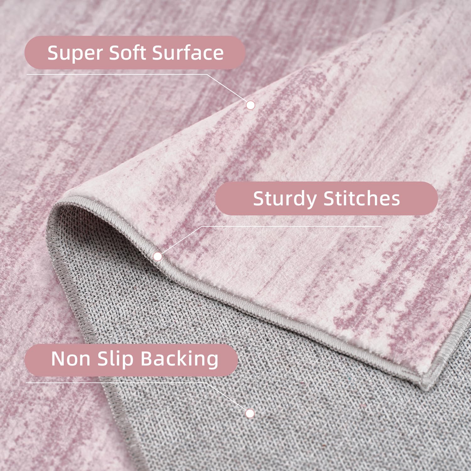 PADOOR Modern Abstract Runner Rug - 2x6 Washable Hallway Rugs, Ultra Soft Non-Slip Low Pile Floor Rugs for Hallway Entryway Kitchen Bedroom Bedside Laundry Room Grey