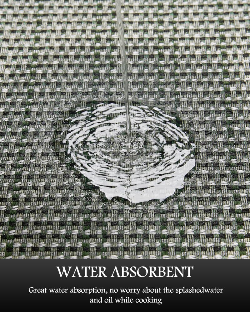 PADOOR Non Slip Kitchen Rugs Sets of 2 - Extra Large 2.5'x6' + 20"x32" Runner Rugs for Kitchen Floor Non Skid Washable, Absorbent Kitchen Mat for in Front of Sink 2 Piece Grey