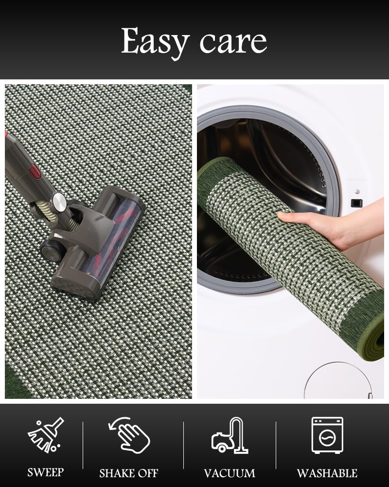 PADOOR Non Slip Kitchen Rugs Sets of 2 - Extra Large 2.5'x6' + 20"x32" Runner Rugs for Kitchen Floor Non Skid Washable, Absorbent Kitchen Mat for in Front of Sink 2 Piece Grey