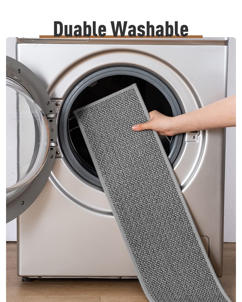 PADOOR Non Slip Stair-Treads,Rubber Backing Stair-Runners for Wooden Steps,15PCS Residue Free Carpet Stair Treads for Kids and Dogs 8"x30" Beige