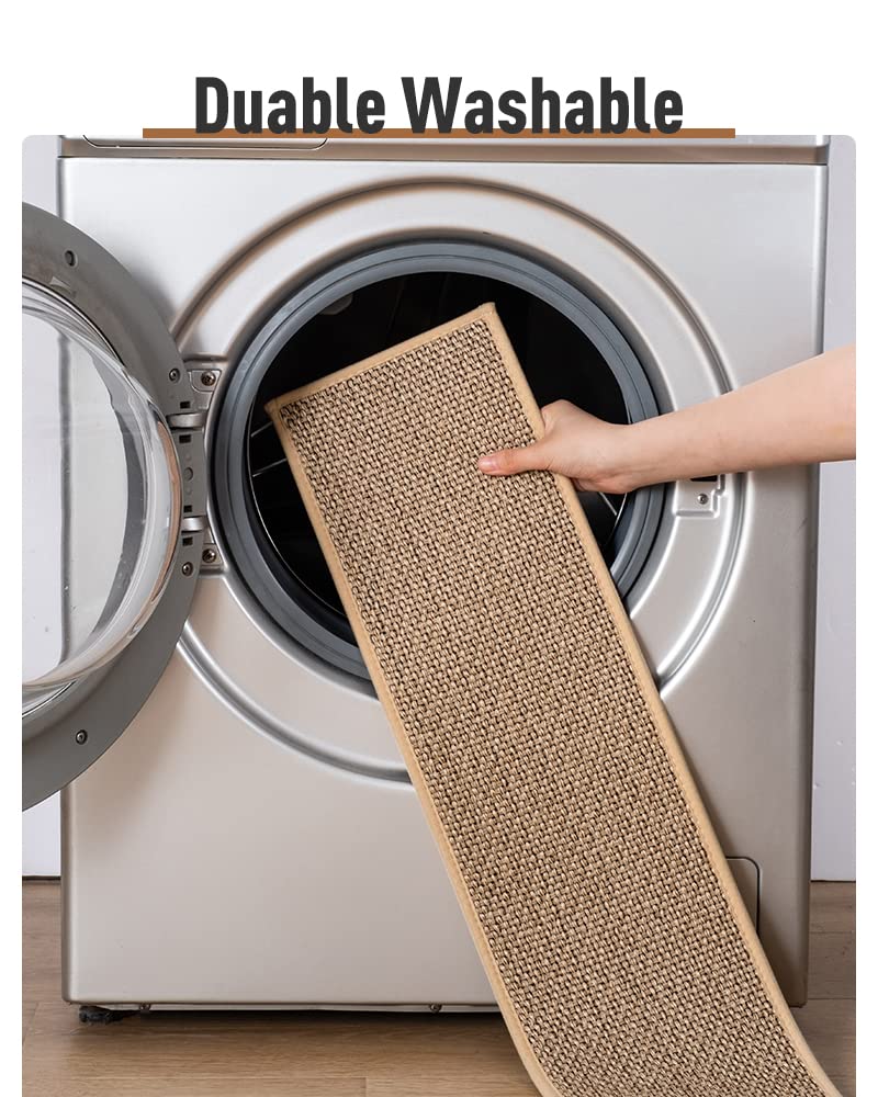 PADOOR Non Slip Stair-Treads,Rubber Backing Stair-Runners for Wooden Steps,15PCS Residue Free Carpet Stair Treads for Kids and Dogs 8"x30" Beige