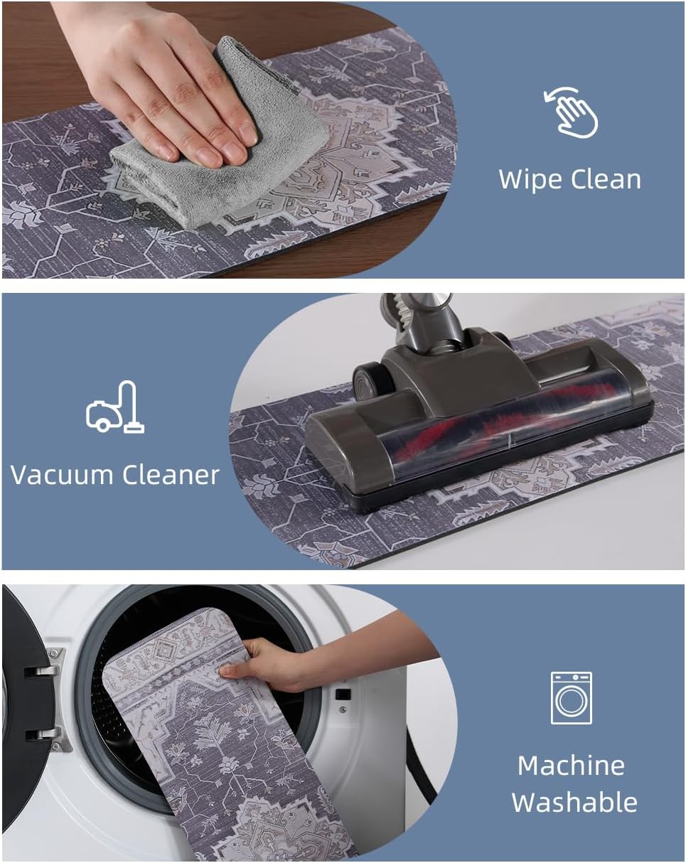 PADOOR Stair-Treads Non Slip for Wooden Steps, 15psc Rubber Backing 8" X 30" Staircase Step Treads Indoor Residue Free, Reusable Carpet Stair Treads Waterproof Stair Runner for Dogs, Kids - Grey