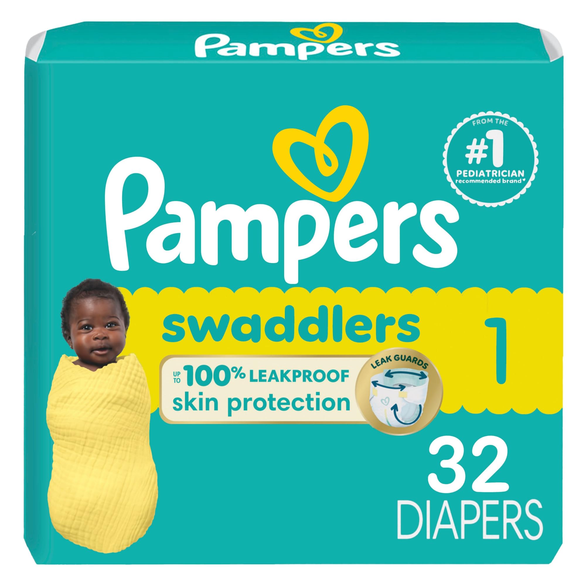 Pampers Baby Diapers - Swaddlers - Size 5, 132 Count, Ultra Absorbent Disposable Infant Diaper