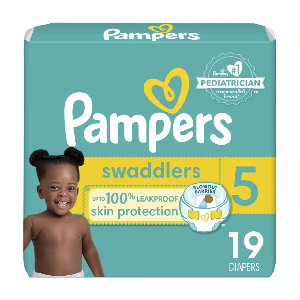 Pampers Baby Diapers - Swaddlers - Size 5, 132 Count, Ultra Absorbent Disposable Infant Diaper