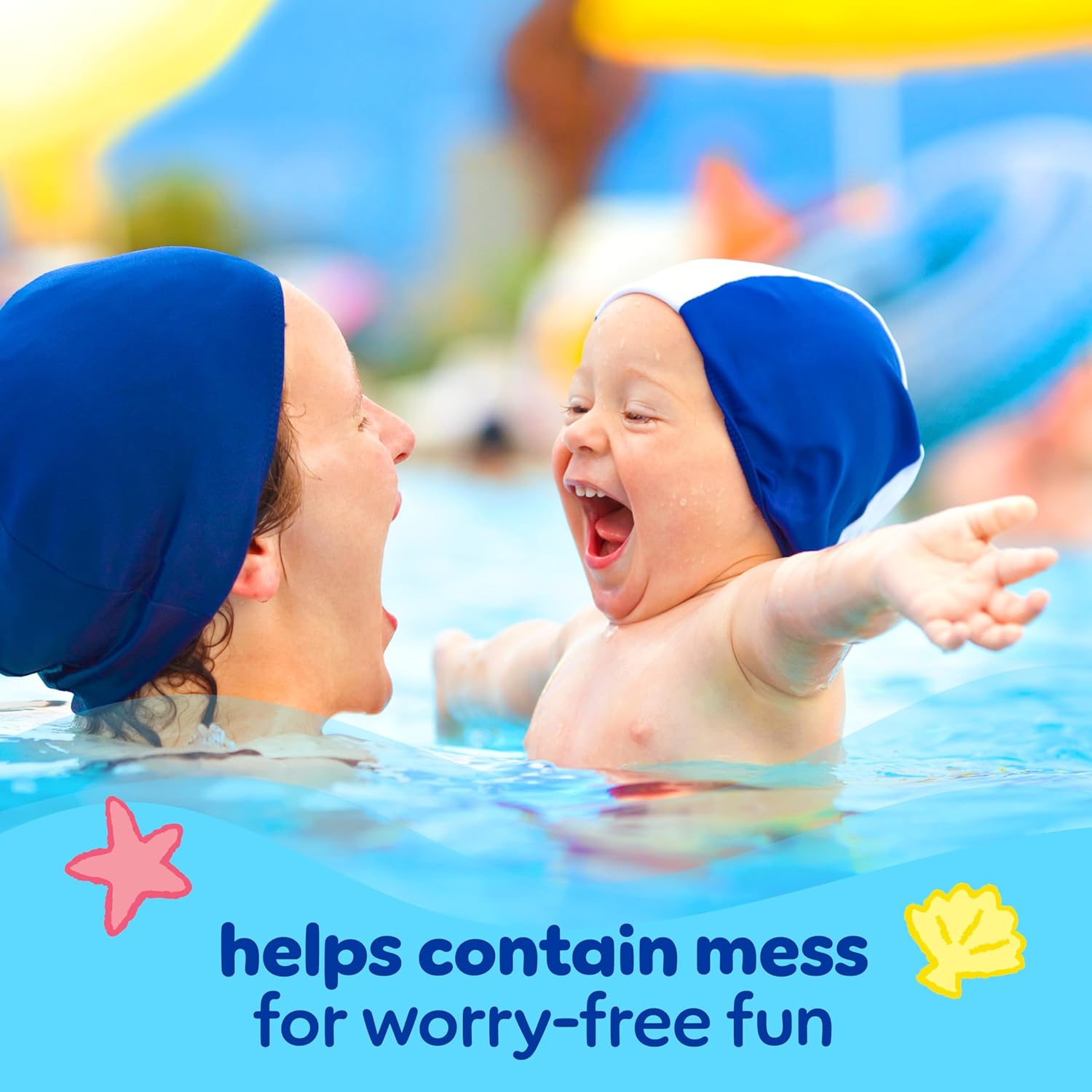 Pampers Swim Diapers - Splashers - Size 4, 18 Count, Gap-Free Disposable Baby Swimming Pants