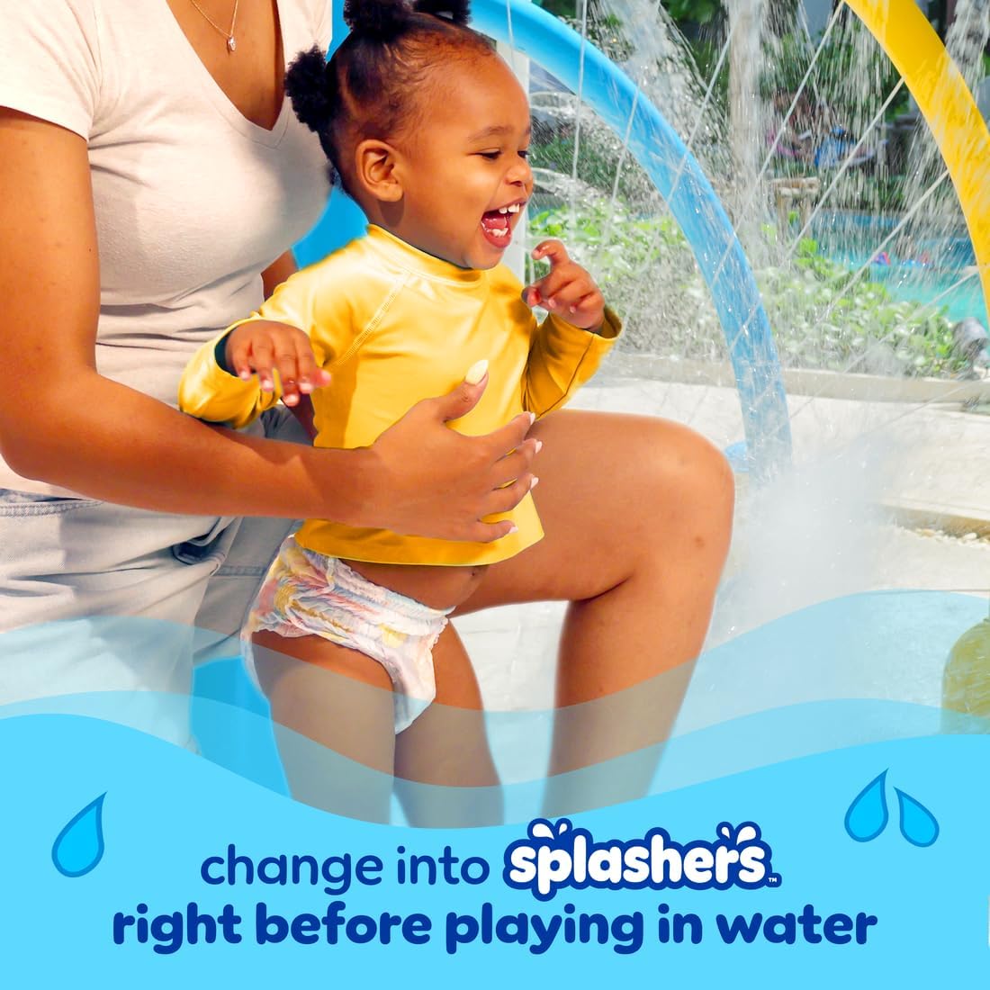 Pampers Swim Diapers - Splashers - Size 4, 18 Count, Gap-Free Disposable Baby Swimming Pants