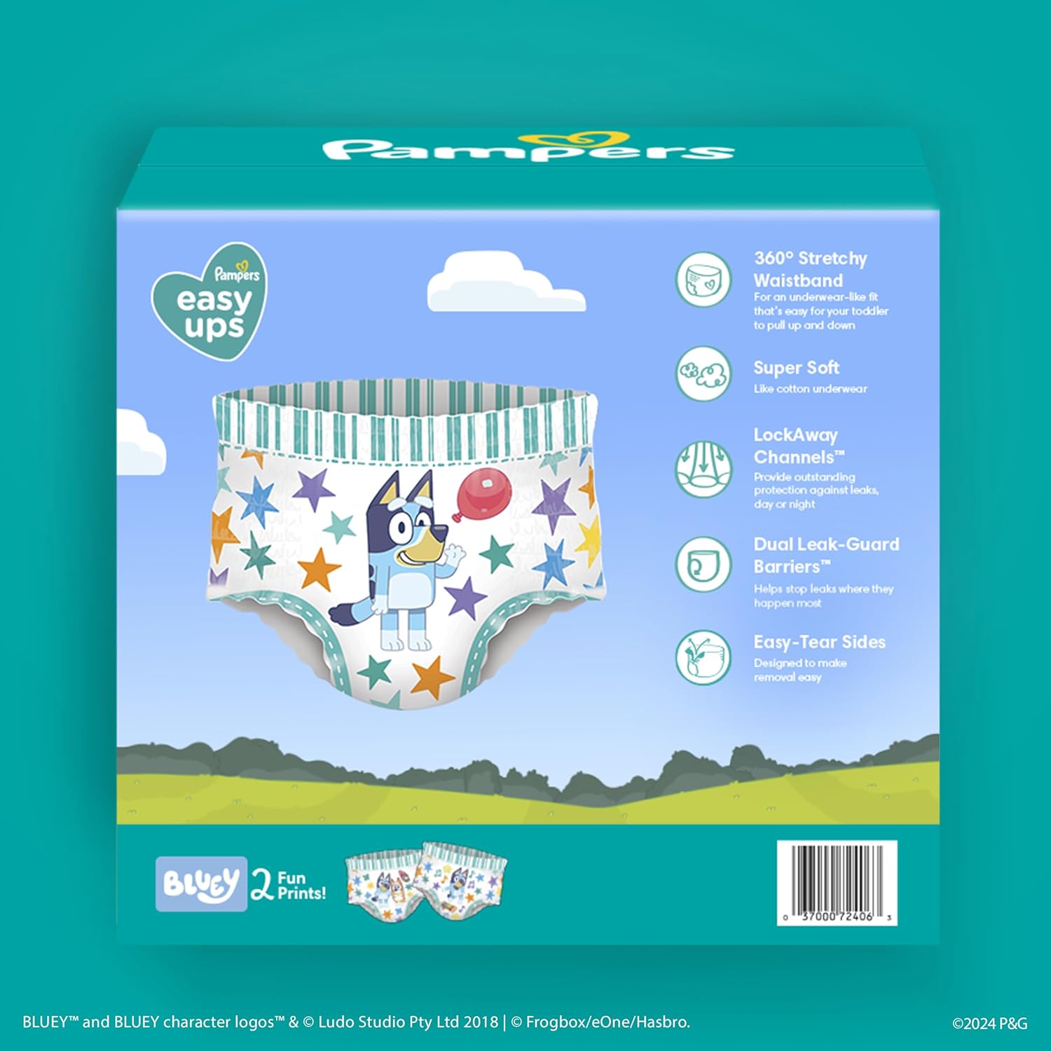 Pampers Training Pants - Easy Ups Boys & Girls Bluey - Size 3T-4T, 124 Count, Children's Potty Underwear (Packaging May Vary)