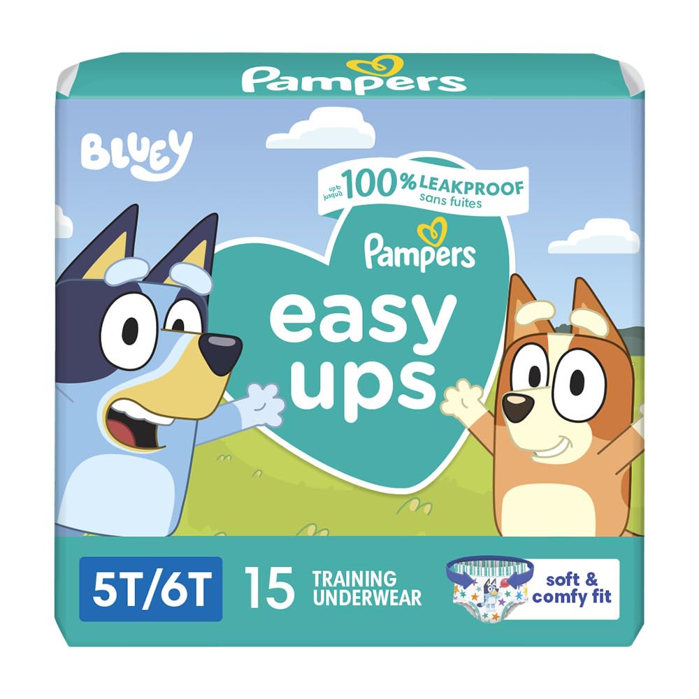 Pampers Training Pants - Easy Ups Boys & Girls Bluey - Size 3T-4T, 124 Count, Children's Potty Underwear (Packaging May Vary)