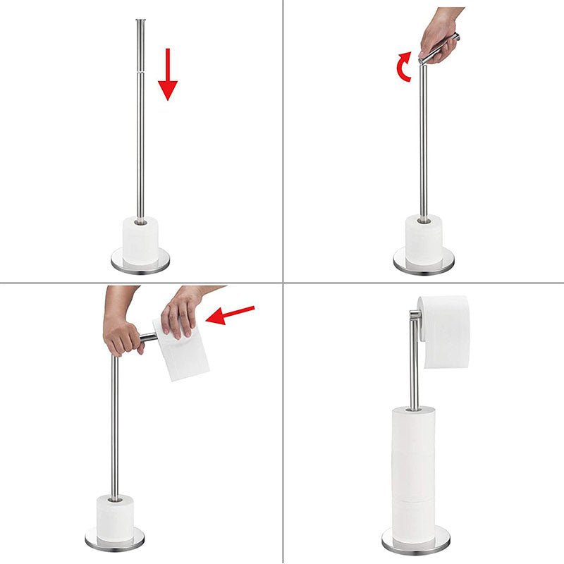 Paper Towel Holders for Floor Stainless Steel Toilet Paper Towel Rolls Storage Stands