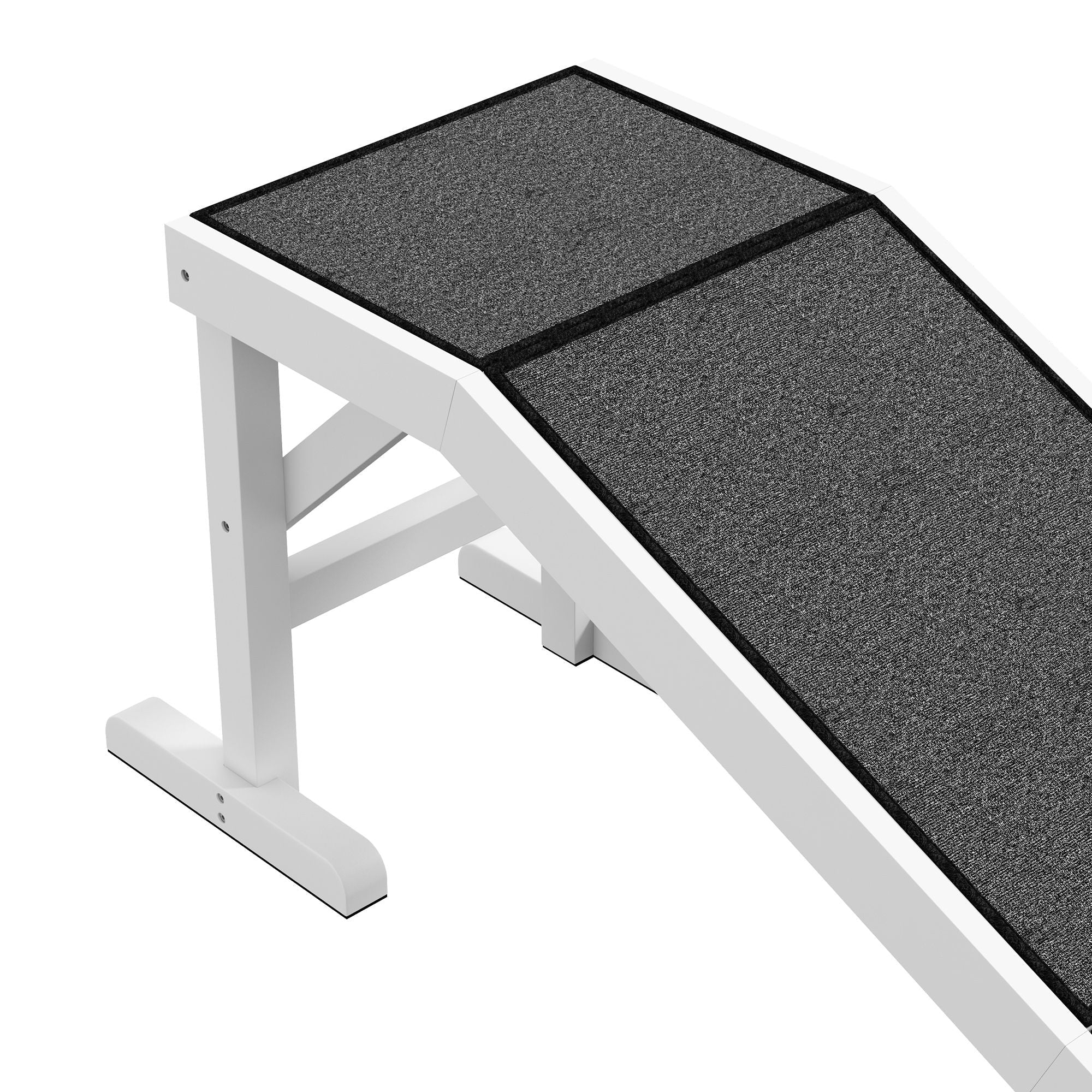 PawHut 60" Pet Ramp for Dogs & Cats, Non-Slip Carpet, Easy Access, White
