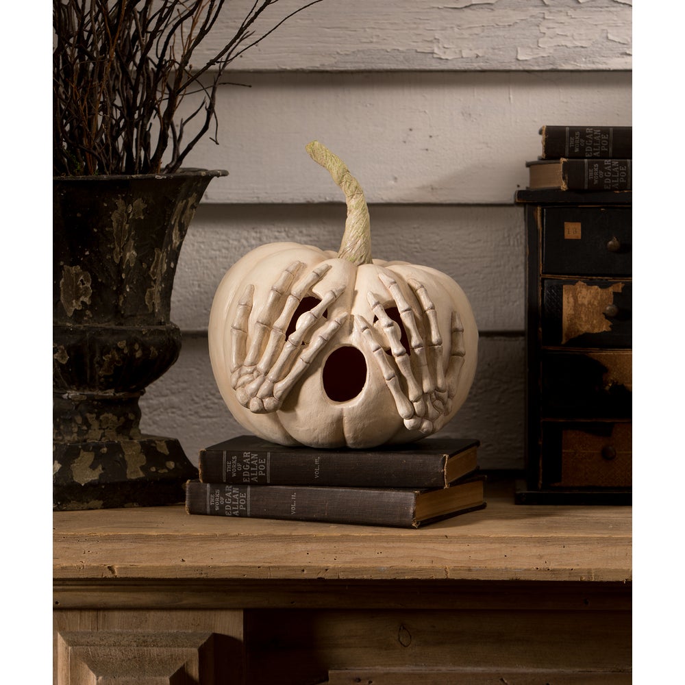 Peek-a-Boo Pumpkin White by Bethany Lowe Designs