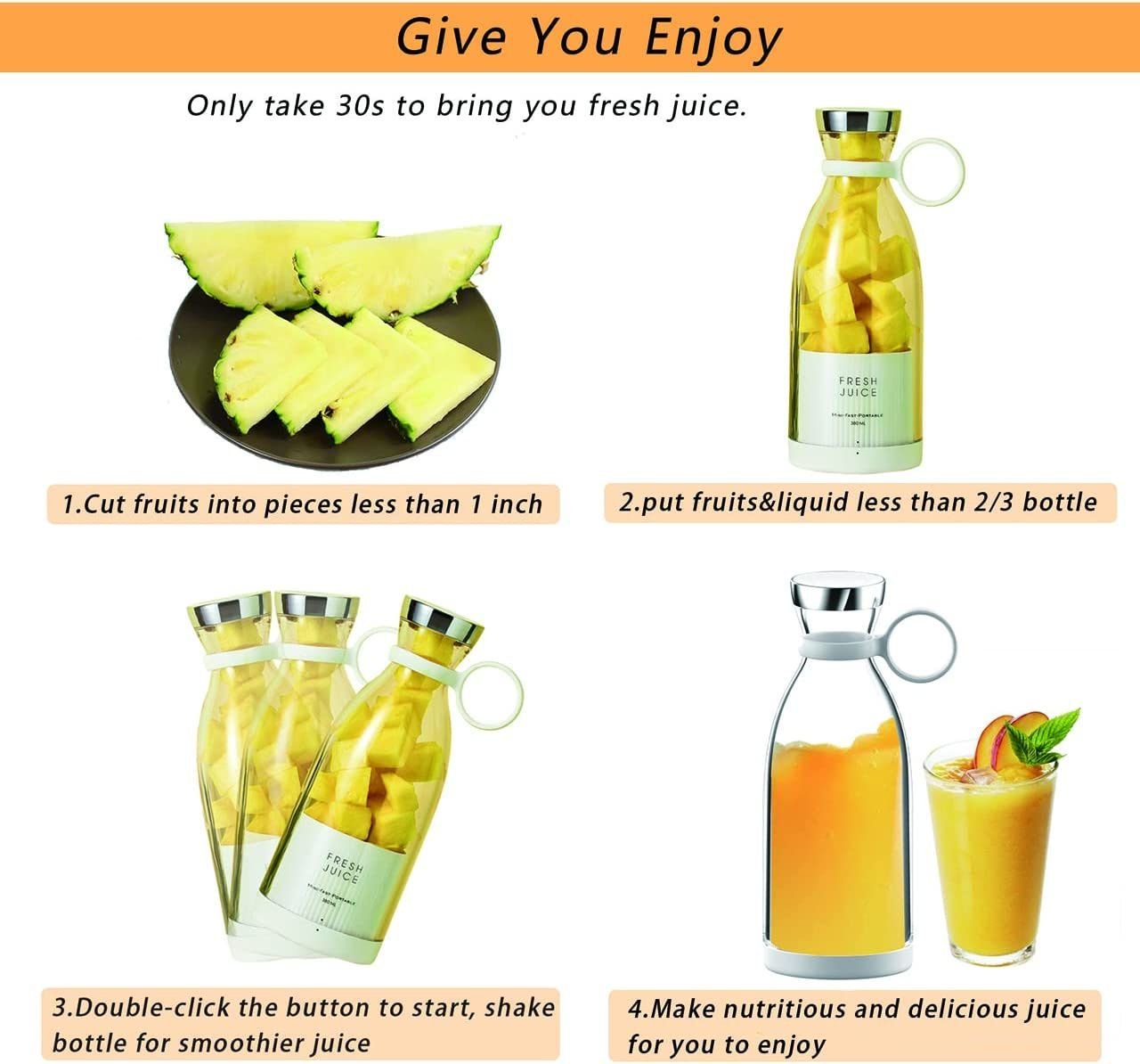 Personal Size Blender; Portable Blender; Battery Powered USB Blender