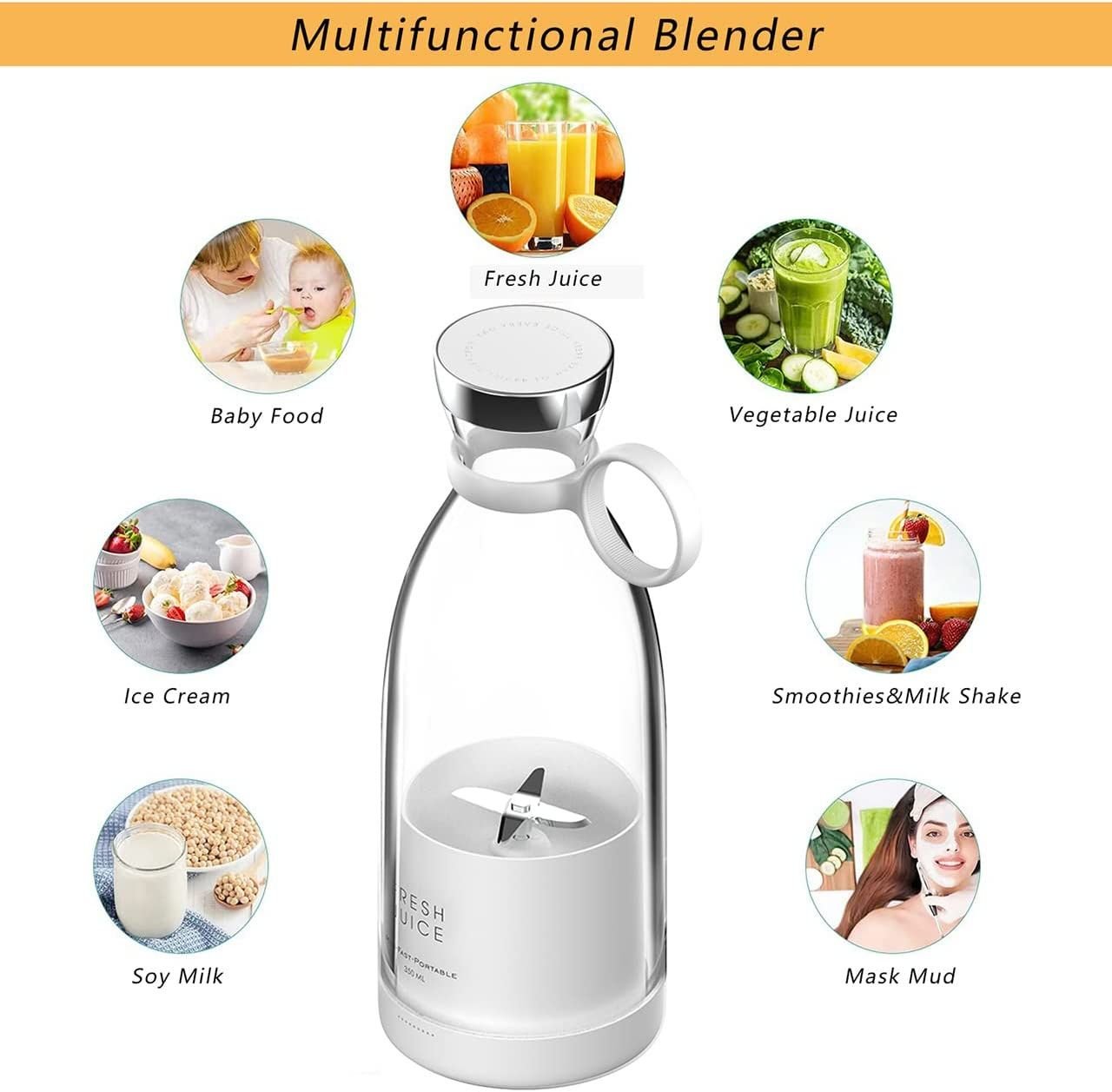 Personal Size Blender; Portable Blender; Battery Powered USB Blender