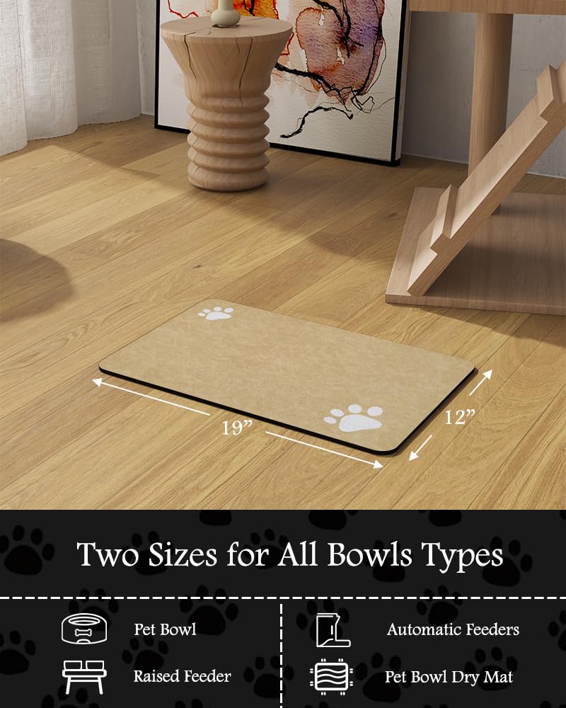 Pet Feeding Mat-Absorbent Dog Mat for Food and Water Bowl-No Stains Quick Dry Dog Water Dispenser Mat-Dog Accessories Pet Supplies-Dog Water Bowl for Messy Drinkers