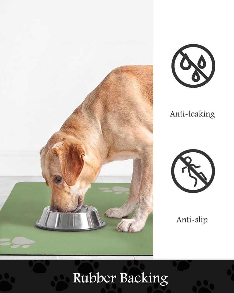 Pet Feeding Mat-Absorbent Dog Mat for Food and Water Bowl-No Stains Quick Dry Dog Water Dispenser Mat-Dog Accessories Pet Supplies-Dog Water Bowl for Messy Drinkers