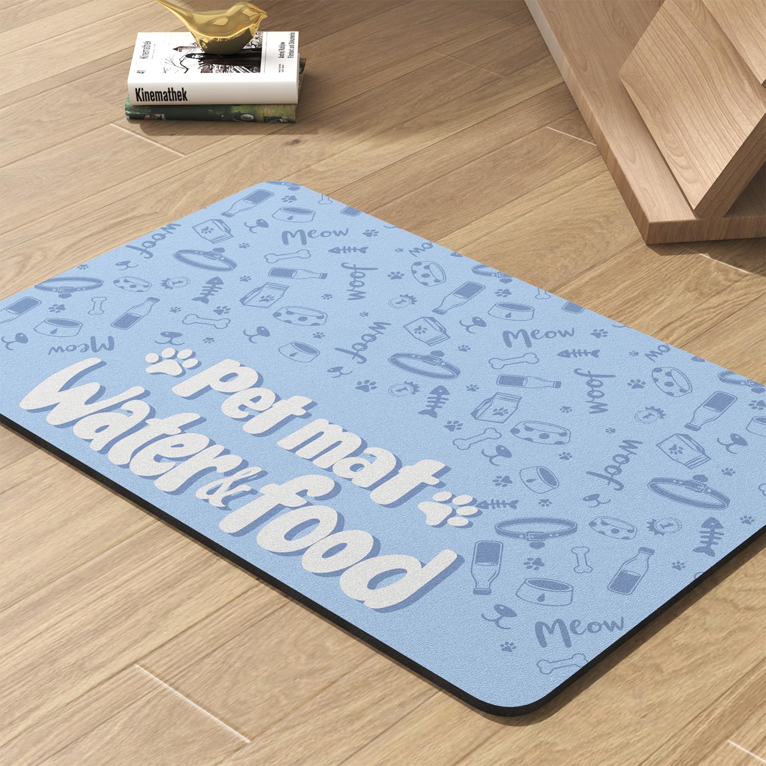 Pet Feeding Mat-Absorbent Dog Mat for Food and Water Bowl-No Stains Quick Dry Dog Water Dispenser Mat-Dog Accessories Pet Supplies-Dog Water Bowl for Messy Drinkers