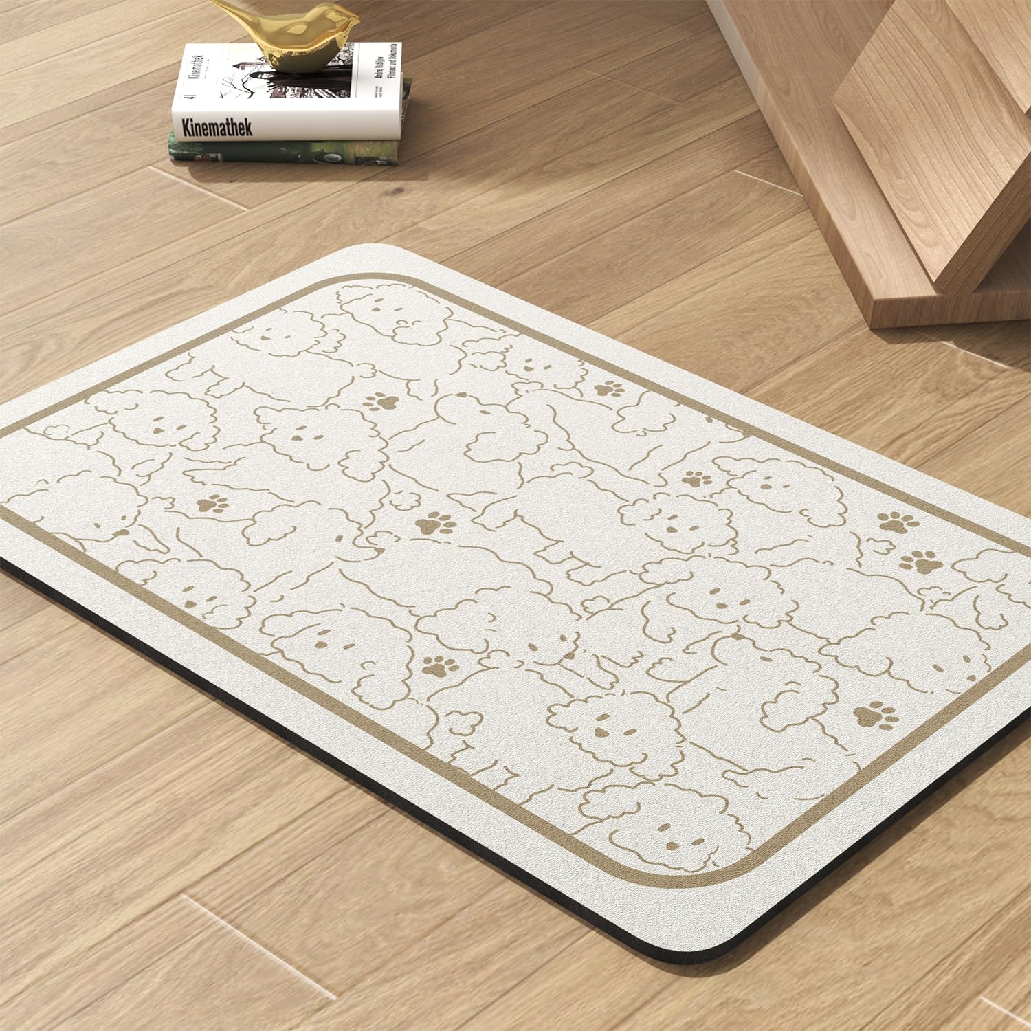 Pet Feeding Mat-Absorbent Dog Mat for Food and Water Bowl-No Stains Quick Dry Dog Water Dispenser Mat-Dog Accessories Pet Supplies-Dog Water Bowl for Messy Drinkers