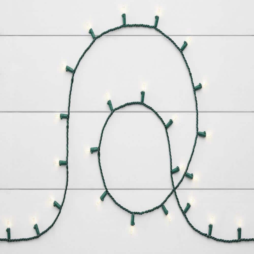 100 Warm White LED Green Wire Lights