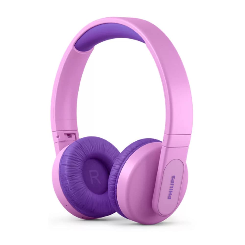 PHILIPS K4206 Kids Wireless Headphone,On-Ear Bluetooth Headphone with Safe Listening, Parental Control APP, Lighted Panels,32mm Drivers,Quality Sound,28-Hour Battery Life,Fast Charging,Blue Color