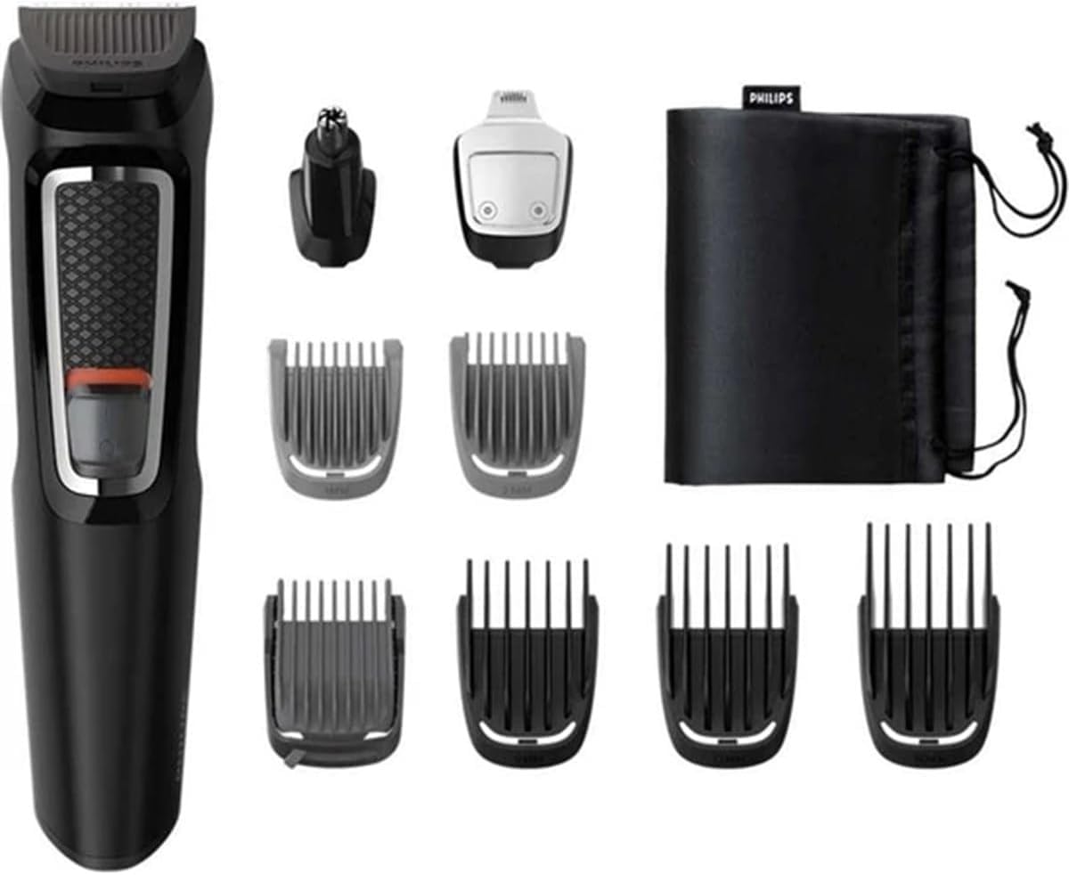 Philips Norelco Multigroom All-in-One Trimmer Series 3000 with 13 pieces - No Blade Oil Needed, MG3750/50