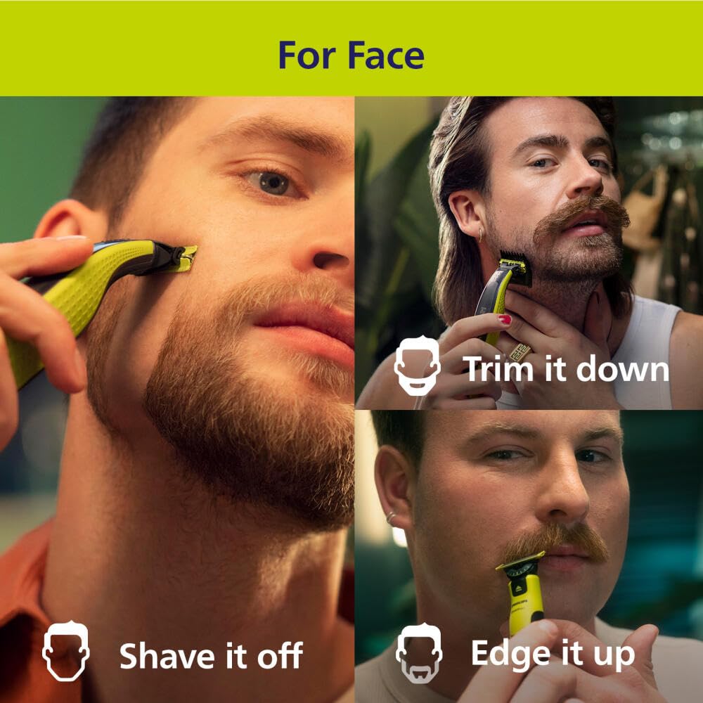 Philips Norelco OneBlade Face + Body Hybrid Electric Trimmer and Shaver, QP2630/70