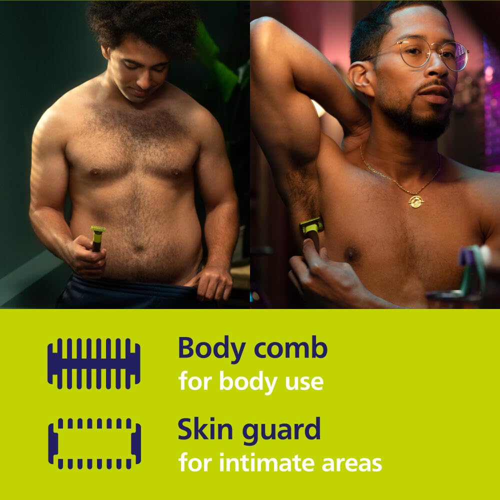 Philips Norelco OneBlade Face + Body Hybrid Electric Trimmer and Shaver, QP2630/70