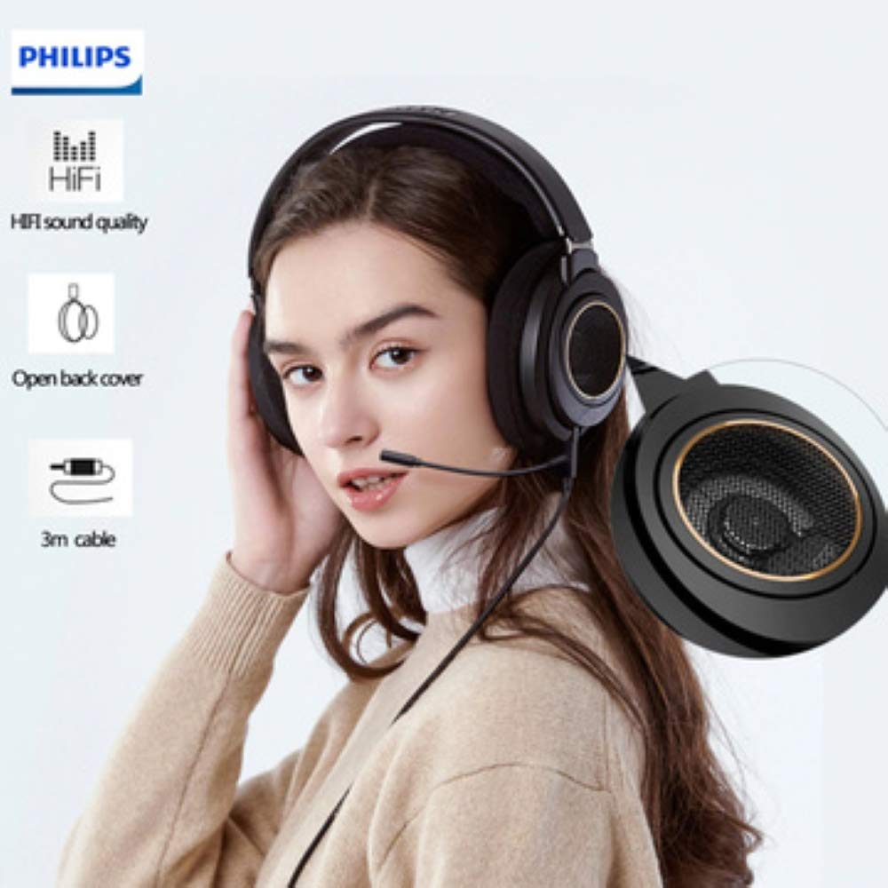 PHILIPS Over Ear Open Back Stereo Headphones Wired with Detachable Audio Jack, Studio Monitor Headphones for Recording Podcast DJ Music Piano Guitar (SHP9600)