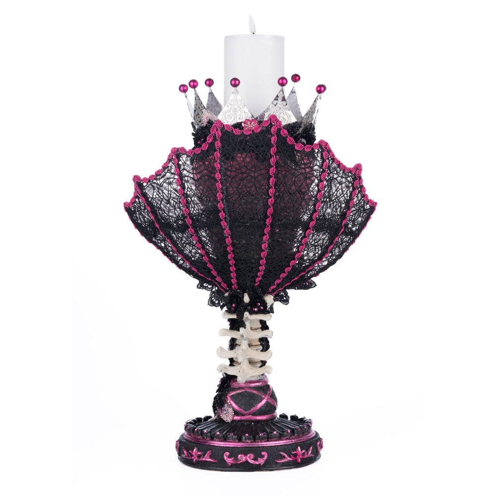 Pink Passion Skull Pillar Candle Holder by Katherine's Collection