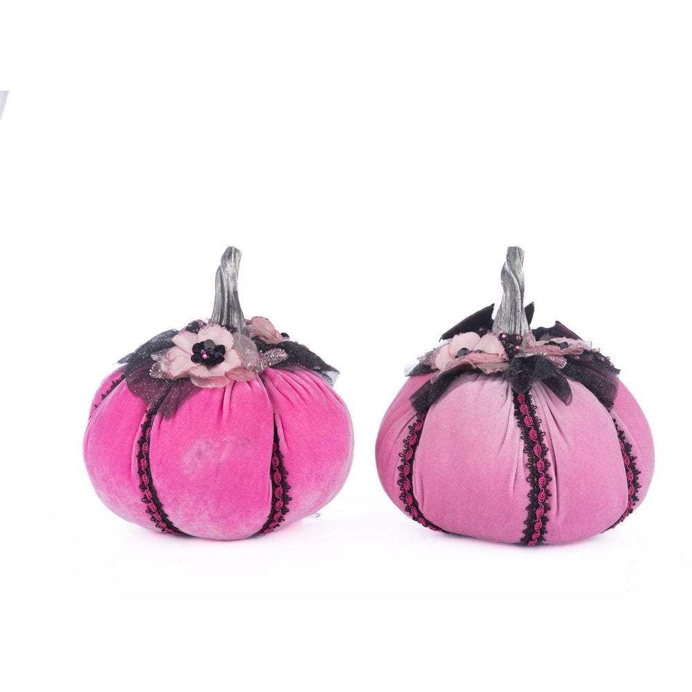 Pink Passion Stuffed Pumpkins Set of 2 by Katherine's Collection