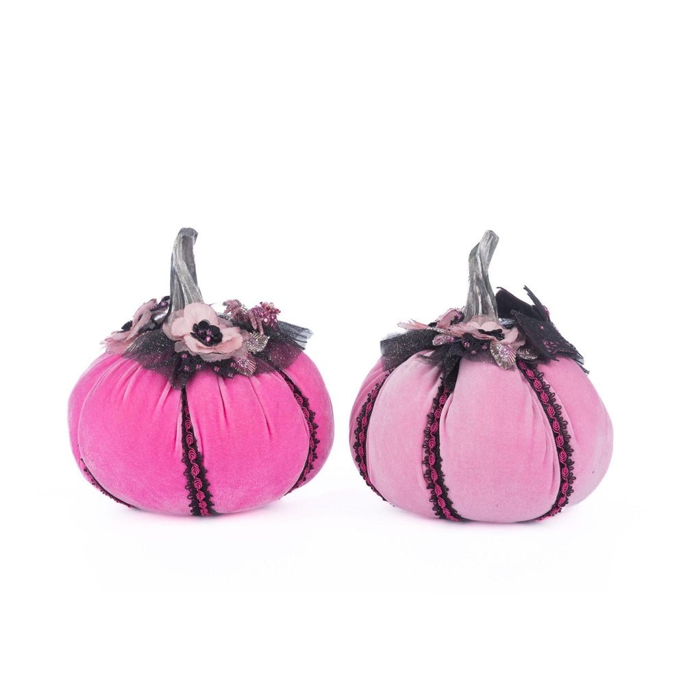 Pink Passion Stuffed Pumpkins Set of 2 by Katherine's Collection