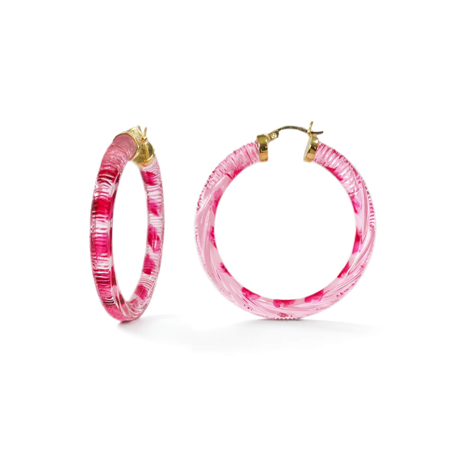 Stripe Painted INSTYLE Lucite Hoop Earrings