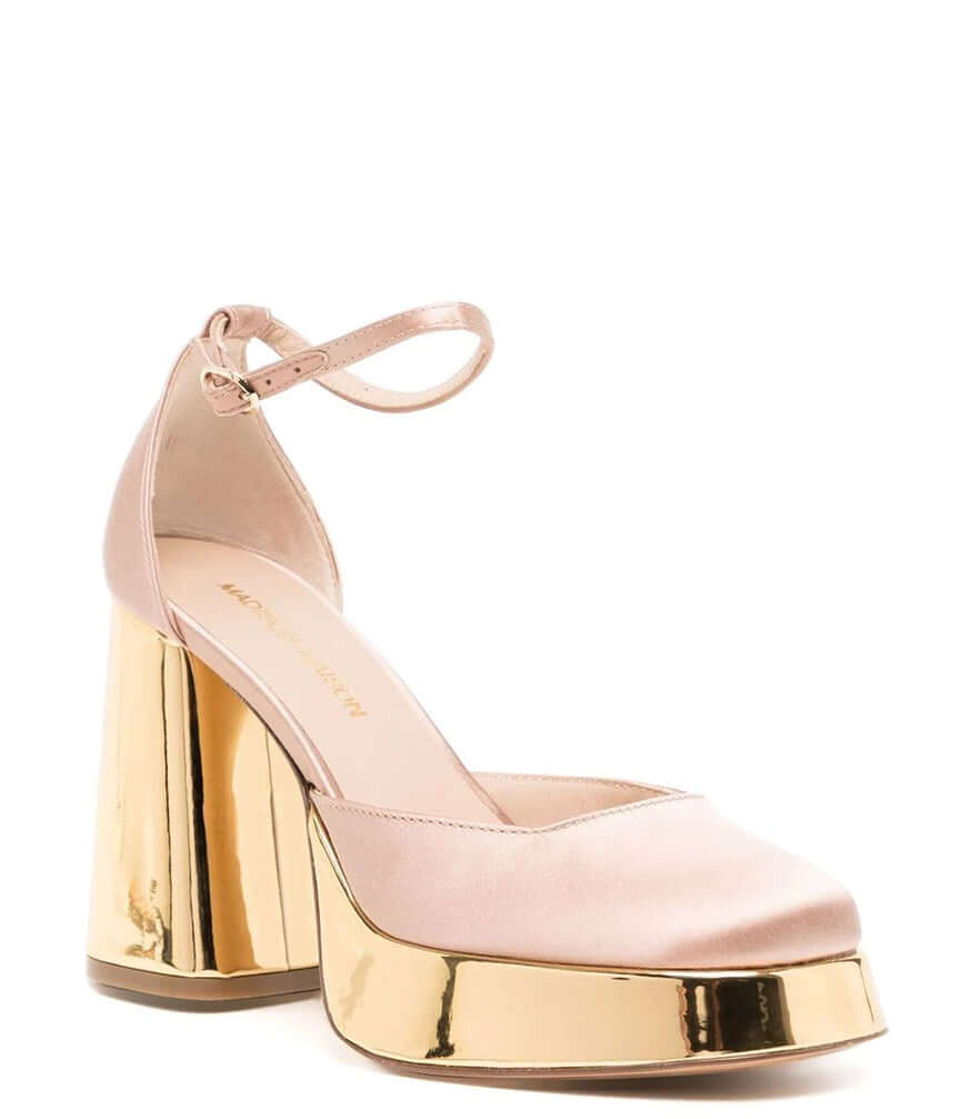 Nude/Gold Platform Heel