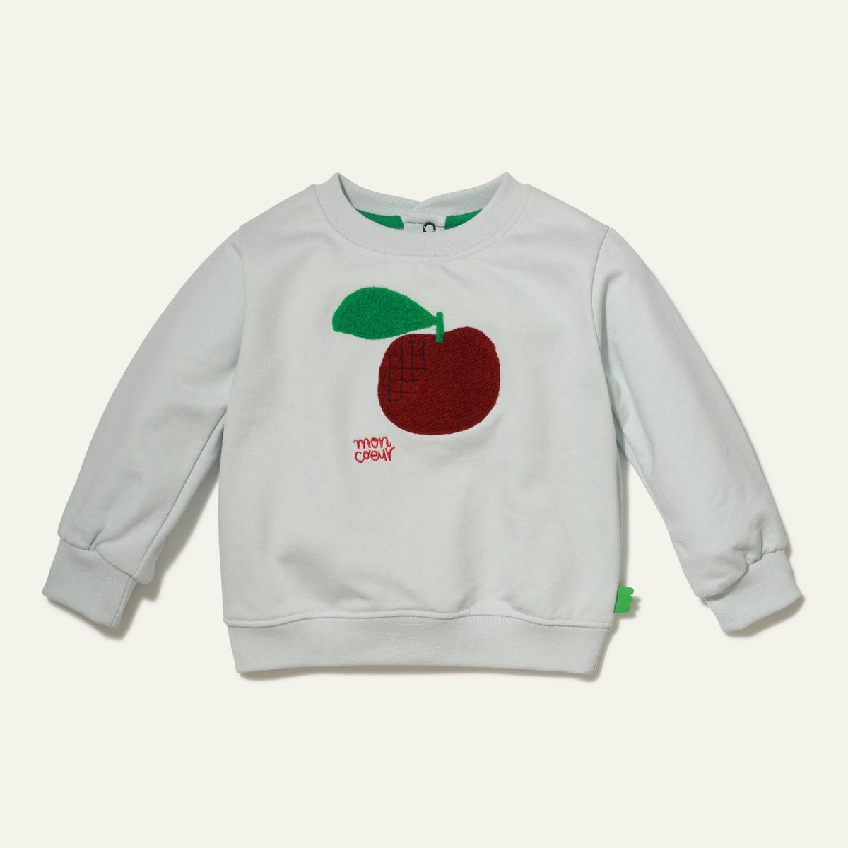 Recycled Cotton Apple Baby Sweatshirt - Sky Blue