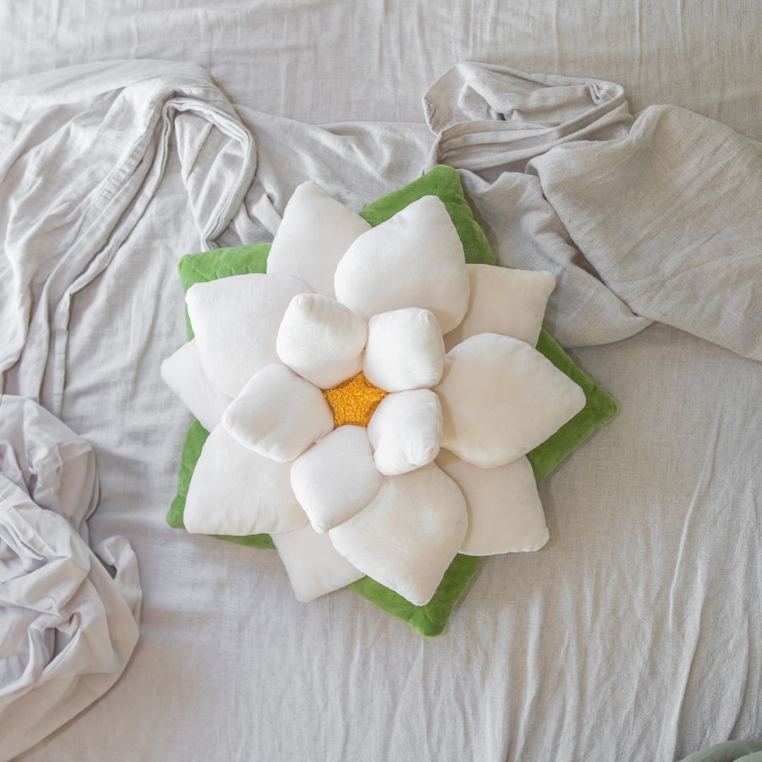 Poinsettia Pillow - Marshmallow White