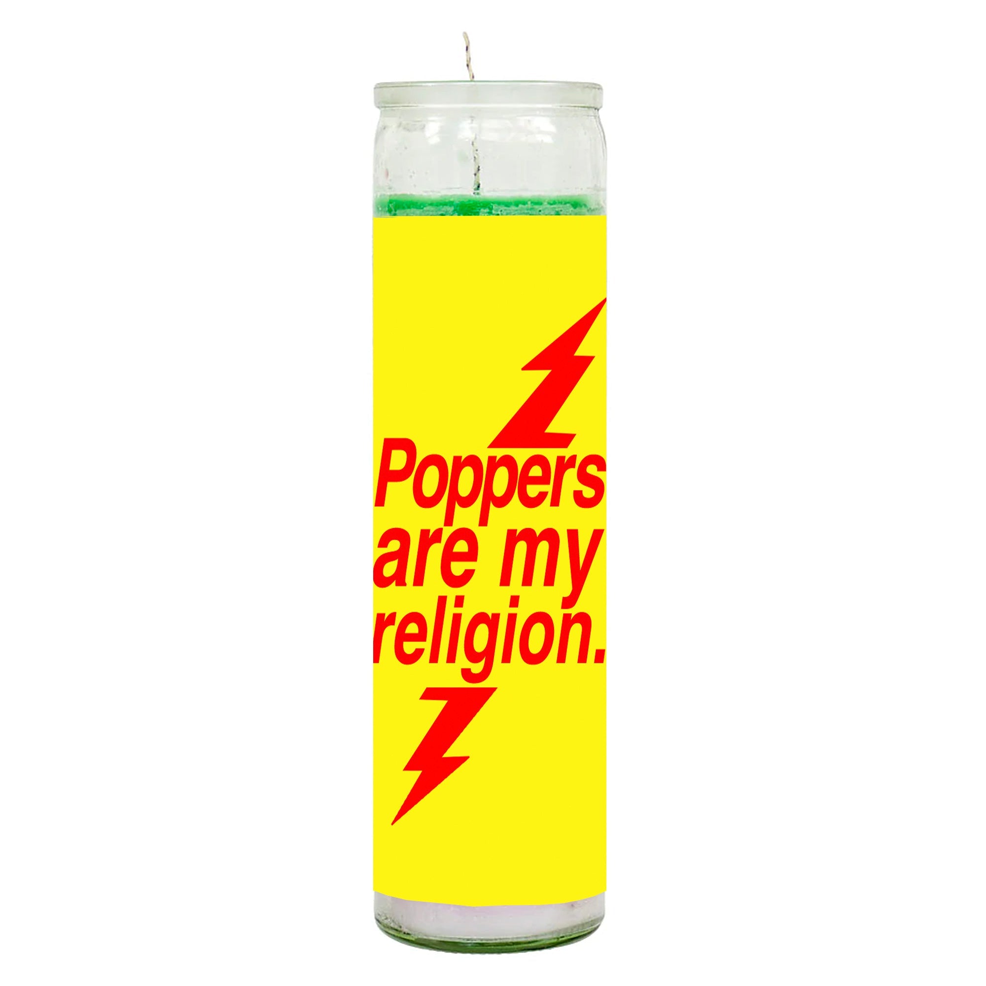 Poppers Are My Religion Rainbow Candle by BOBBYK