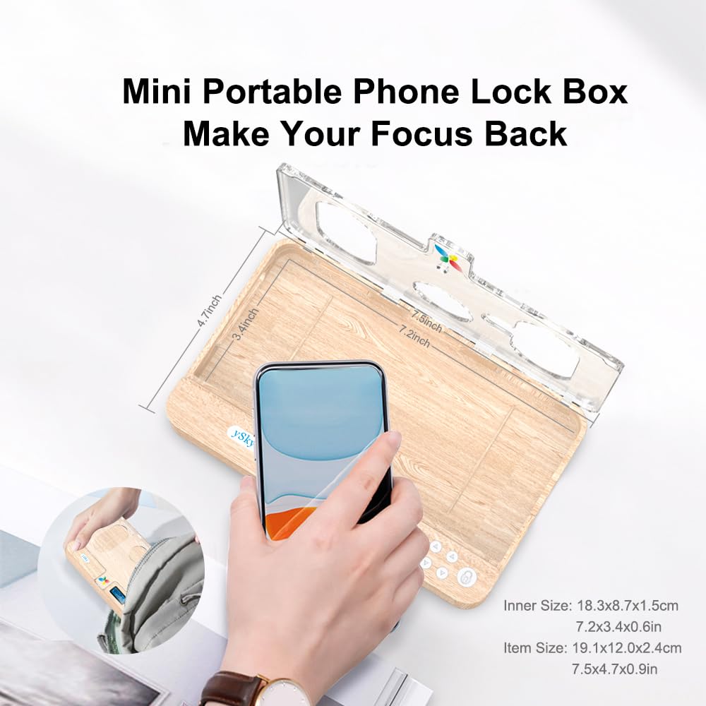 Portable Smart Auto Phone Timer Lock Box for iPhone and Android Phones, Self-Control Timer Locker to Help Kids,Students, Adults Focus Back,Prevent Excessive Games, Mobile Phone Addiction(New)