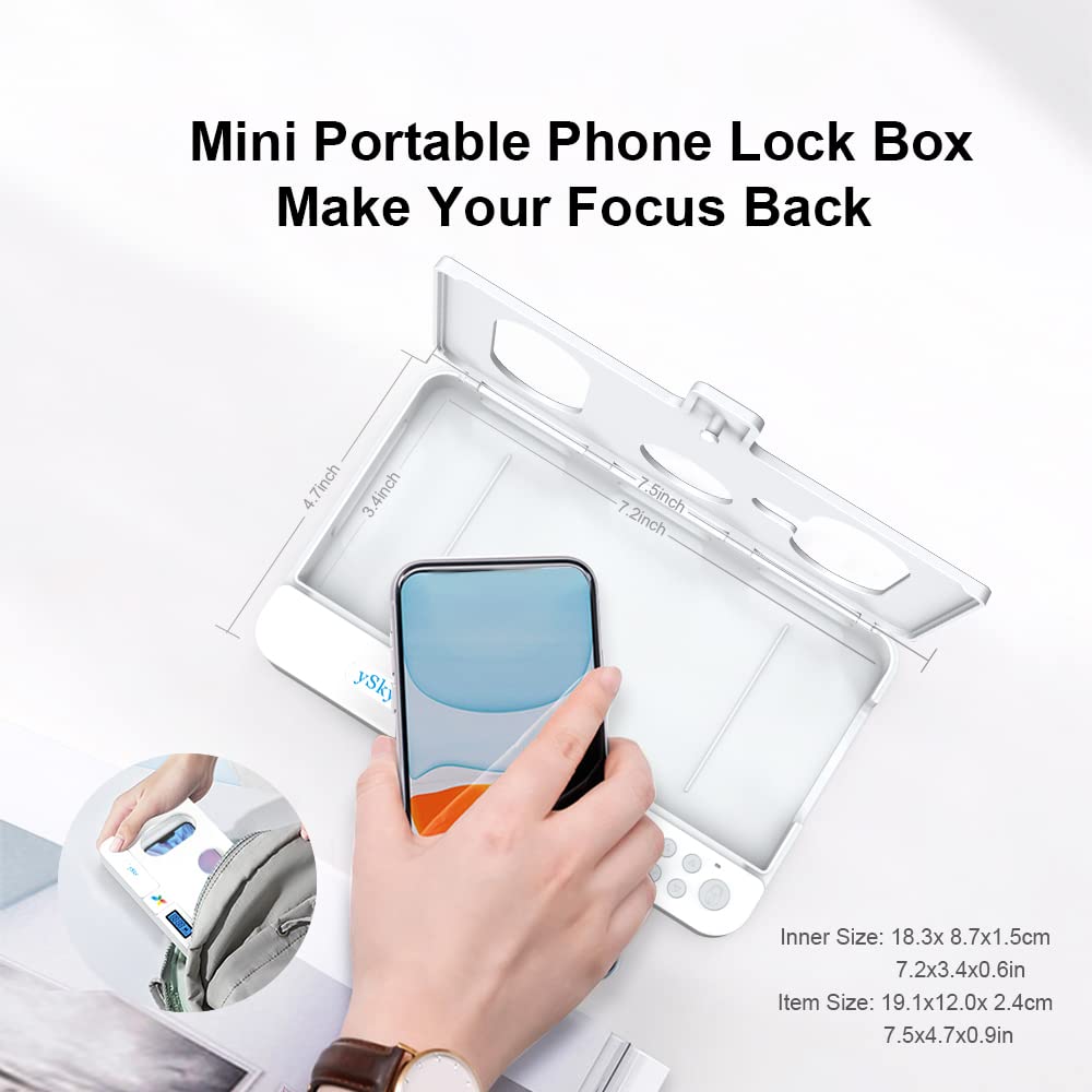Portable Smart Auto Phone Timer Lock Box for iPhone and Android Phones, Self-Control Timer Locker to Help Kids,Students, Adults Focus Back,Prevent Excessive Games, Mobile Phone Addiction(New)