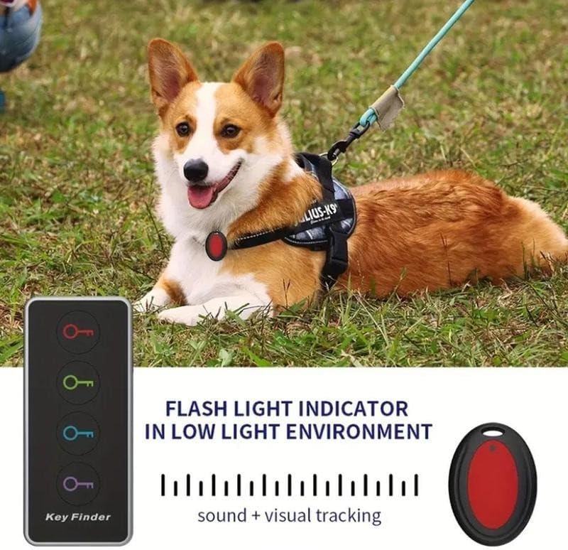 Portable Wireless Key Finder Set with 4 Signal Receivers - Ideal Party Gift for Elders, Black, Requires 2 AAA Batteries(Super Good qualiey)