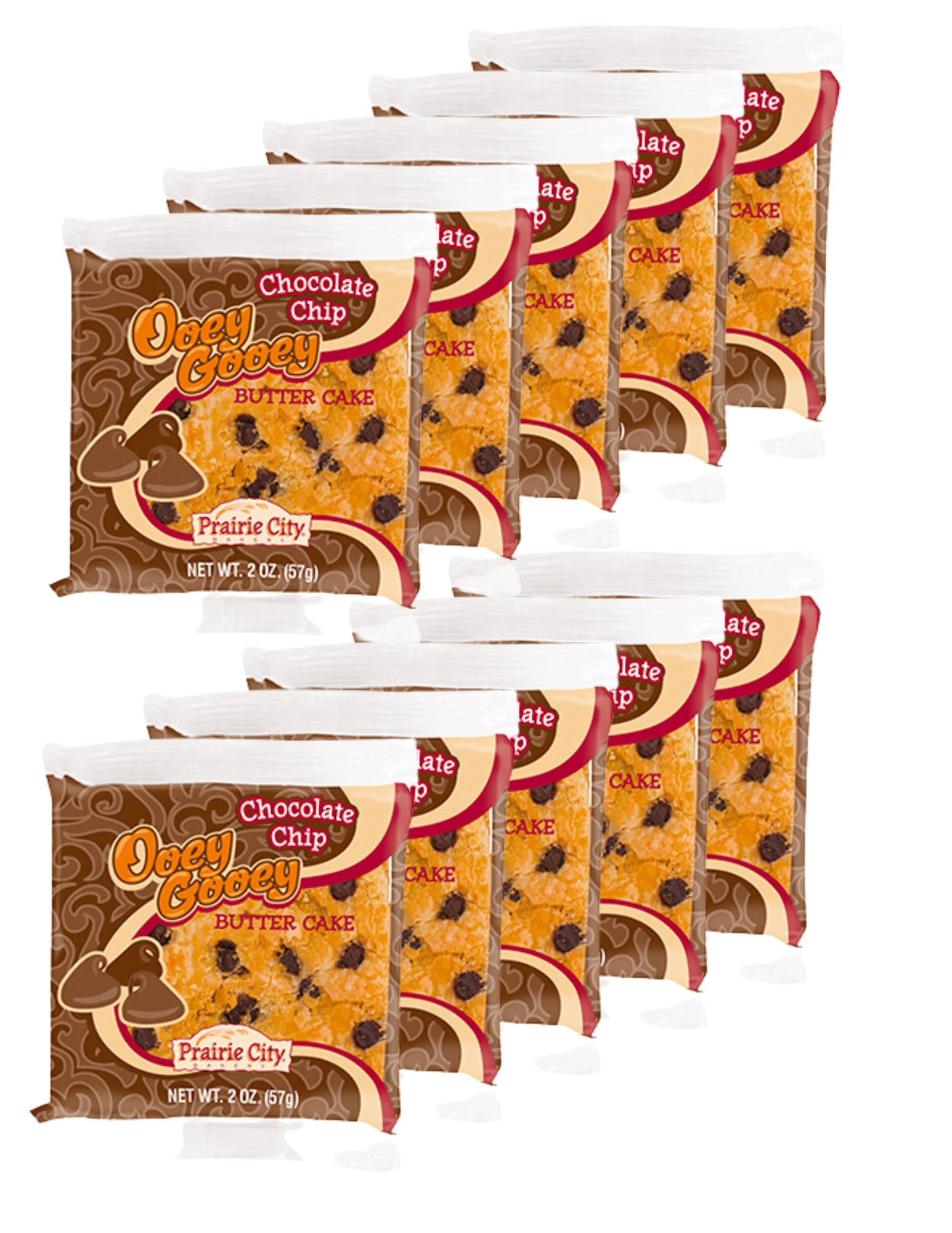 Prairie City Bakery Ooey Gooey Butter Cake Individually Wrapped On The Go Dessert Sweet Treats Perfect For Snacking 2 Ounce Snack Cakes Pack of 10 (Original)