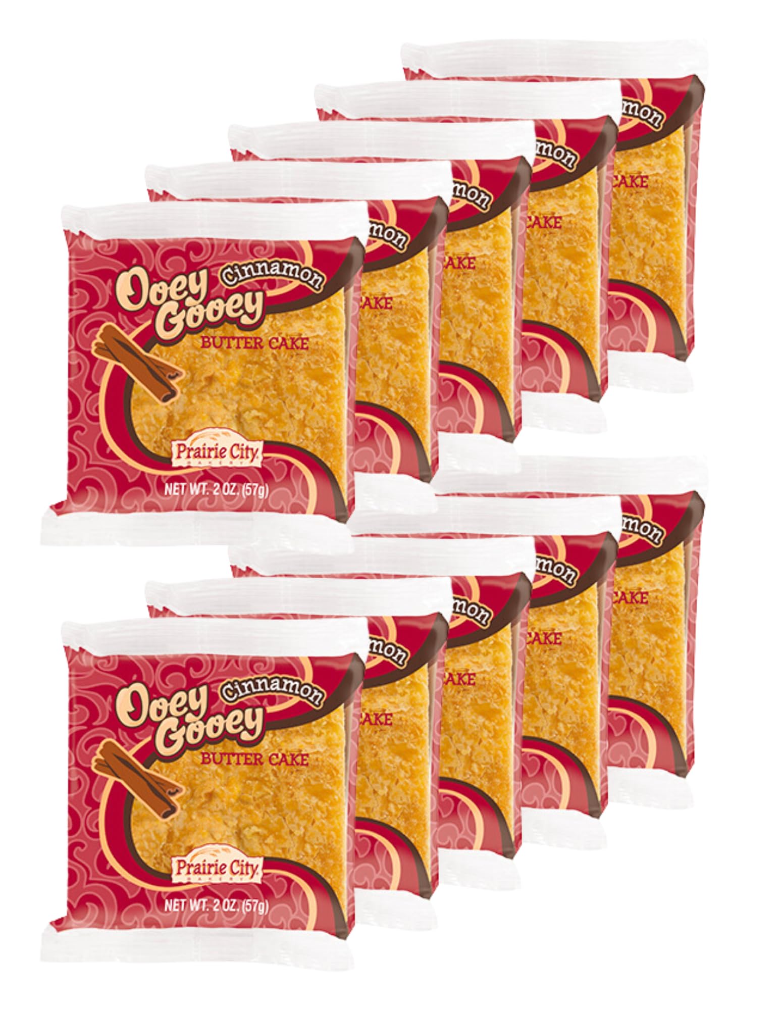 Prairie City Bakery Ooey Gooey Butter Cake Individually Wrapped On The Go Dessert Sweet Treats Perfect For Snacking 2 Ounce Snack Cakes Pack of 10 (Original)