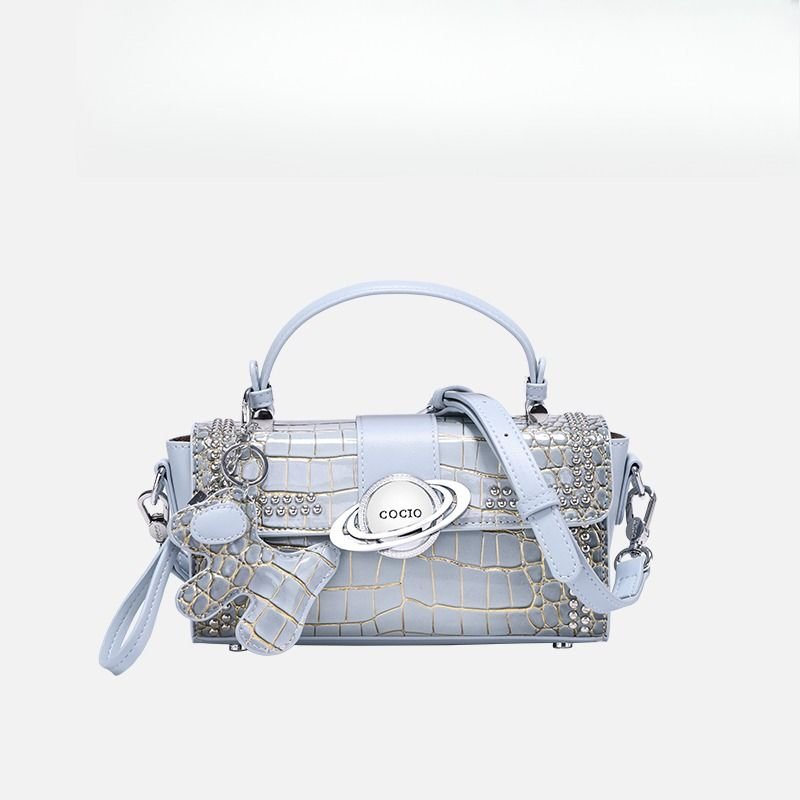 Premium sense crocodile print bag new commuter box bag female crossbody small square bag