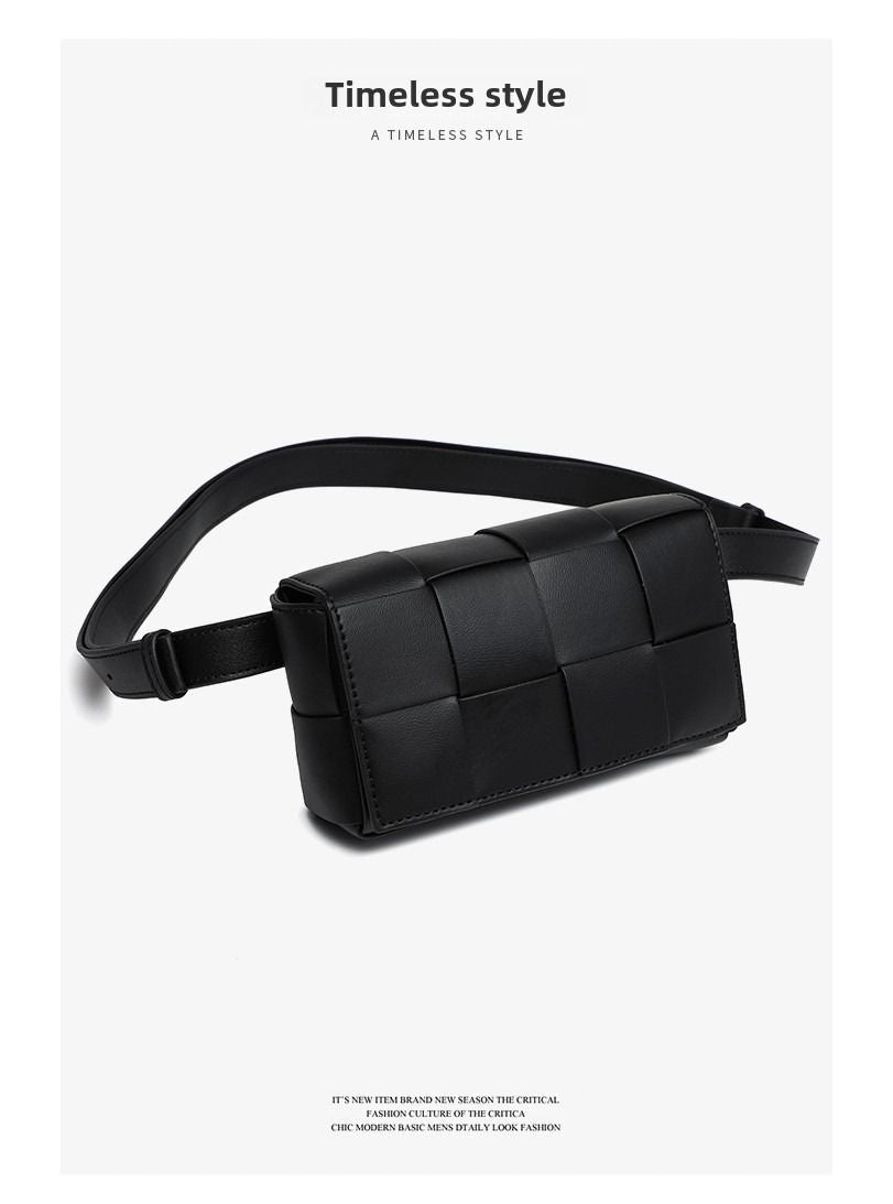 Premium sense of hundred with small bag 2025 new fashion pure color weaving niche ladies crossbody bag small aroma wind women's bag