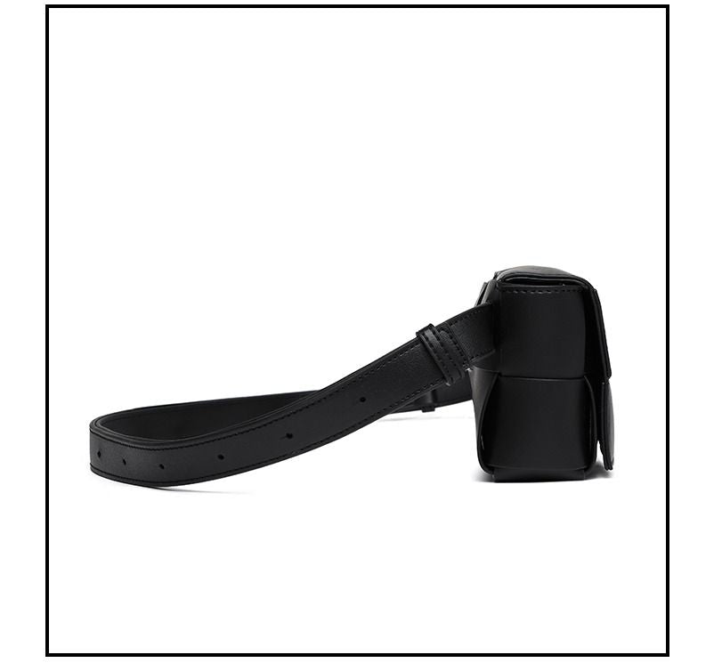 Premium sense of hundred with small bag 2025 new fashion pure color weaving niche ladies crossbody bag small aroma wind women's bag