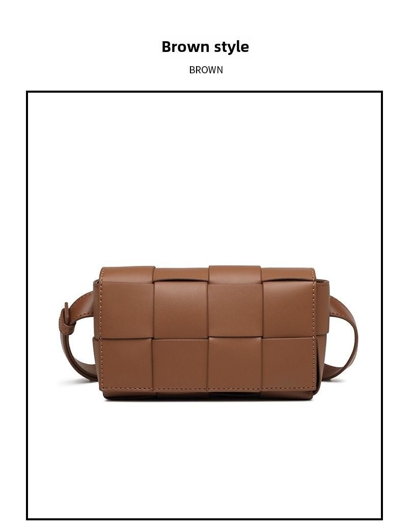 Premium sense of hundred with small bag 2025 new fashion pure color weaving niche ladies crossbody bag small aroma wind women's bag