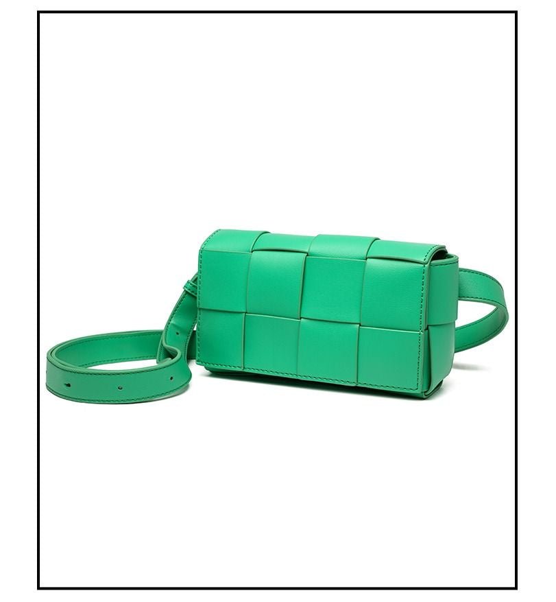 Premium sense of hundred with small bag 2025 new fashion pure color weaving niche ladies crossbody bag small aroma wind women's bag