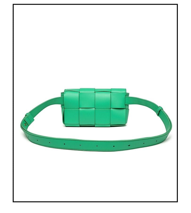 Premium sense of hundred with small bag 2025 new fashion pure color weaving niche ladies crossbody bag small aroma wind women's bag