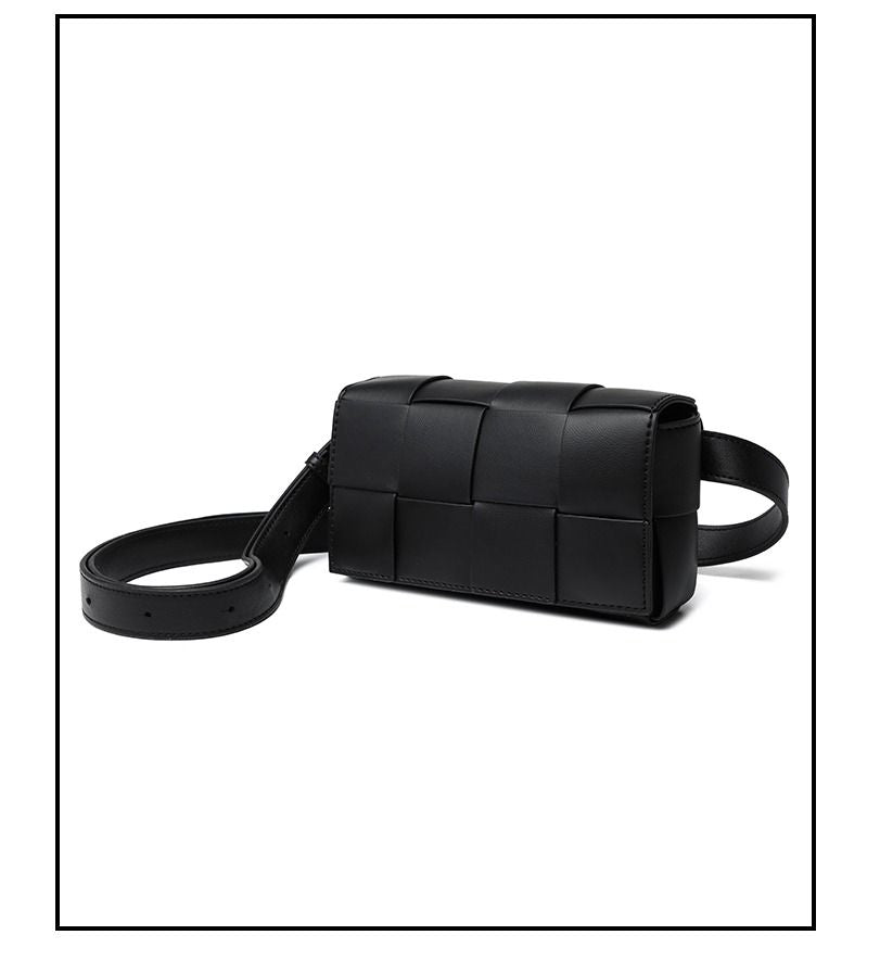 Premium sense of hundred with small bag 2025 new fashion pure color weaving niche ladies crossbody bag small aroma wind women's bag