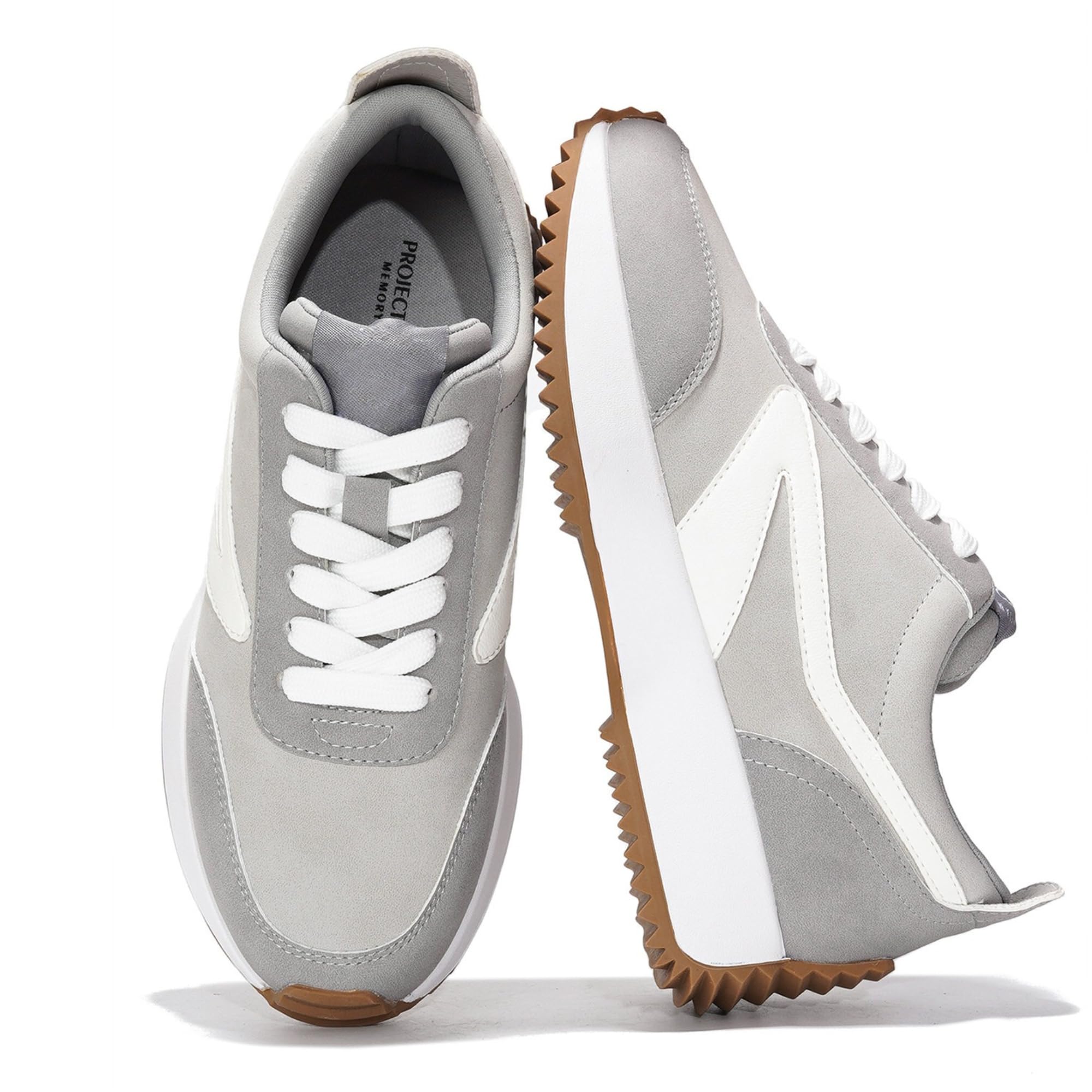 Project Cloud Womens Sneakers - Memory Foam Insole and Lightweight Spring Shoes - Non-Slip Lace Up Trendy Shoes - Fashion Sneakers for Women 2025