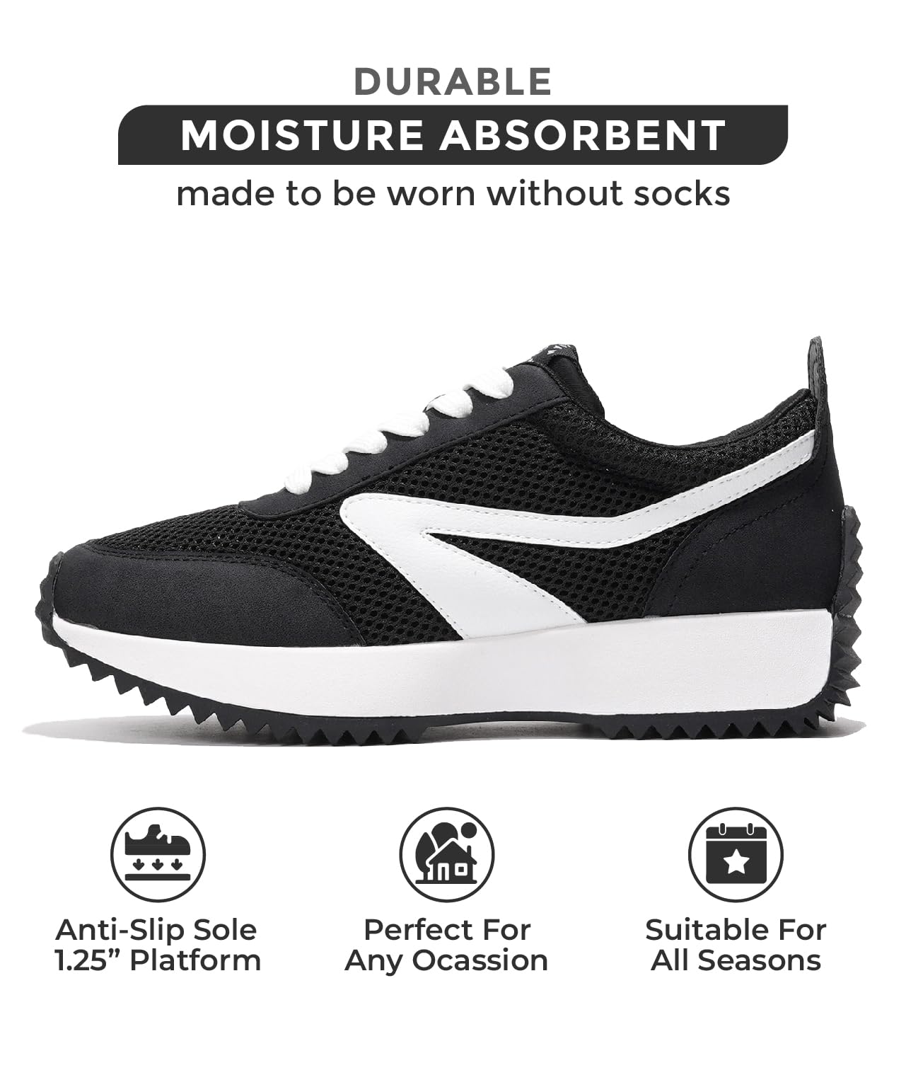 Project Cloud Womens Sneakers - Memory Foam Insole and Lightweight Spring Shoes - Non-Slip Lace Up Trendy Shoes - Fashion Sneakers for Women 2025